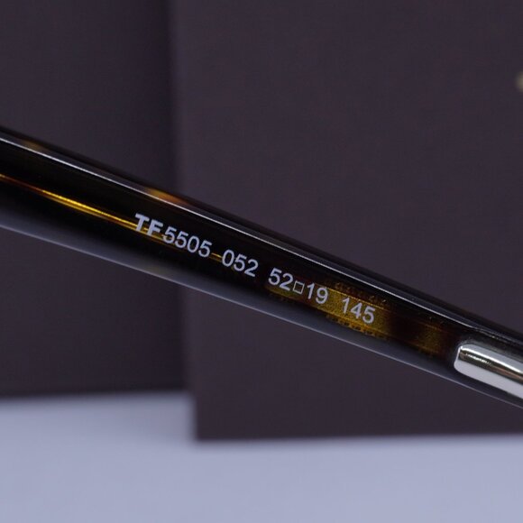 Tom Ford FT5505 052 Square Eyeglasses 52mm - Dark Havana - Picture 10 of 10